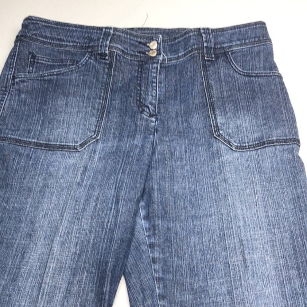 CLEO PETITES WIDE LEG CROP JEANS 14/32x19 ⭐️ - Picture 6 of 10